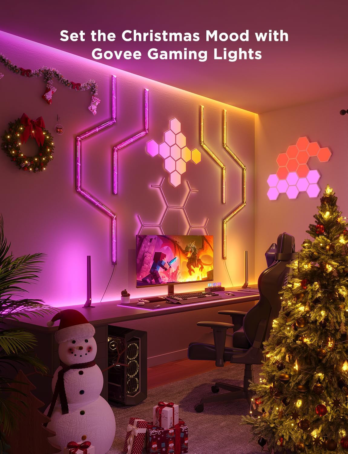 Neon Rope Light for Wall Lining, LED Rope Lights Work with Matter, Google Assistant, Alexa, 9.8Ft RGBIC Strip Lights with Smart App Control and Music Sync for Living Room, Bedroom, Wall Corners