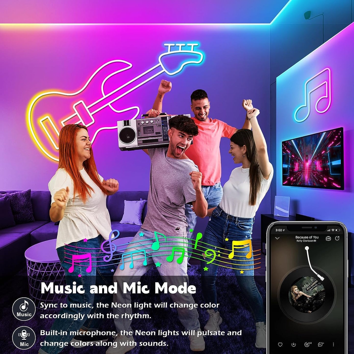 200Ft Neon Rope Lights,Flexible Led Rope Lights Control with App/Remote,Multiple Modes Rope Lights,Ip65 Outdoor RGB Led Neon Lights Waterproof,Music Sync Gaming Led Neon Light Strip for Bedroom Decor