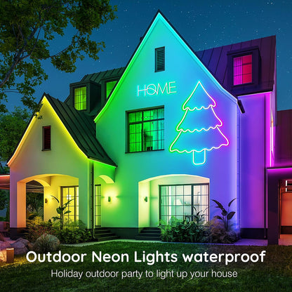 200Ft Neon Rope Lights,Flexible Led Rope Lights Control with App/Remote,Multiple Modes Rope Lights,Ip65 Outdoor RGB Led Neon Lights Waterproof,Music Sync Gaming Led Neon Light Strip for Bedroom Decor