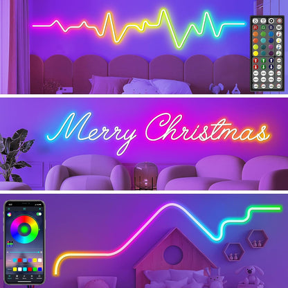 200Ft Neon Rope Lights,Flexible Led Rope Lights Control with App/Remote,Multiple Modes Rope Lights,Ip65 Outdoor RGB Led Neon Lights Waterproof,Music Sync Gaming Led Neon Light Strip for Bedroom Decor